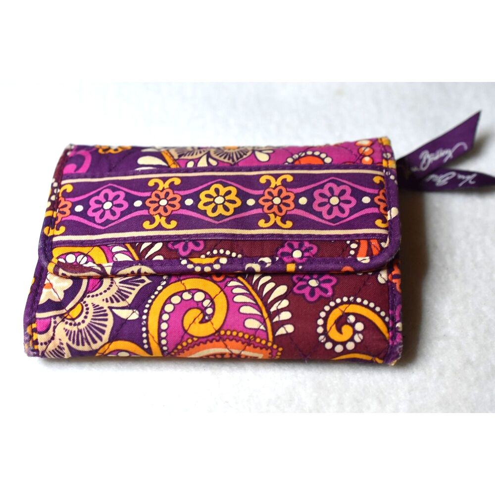 Vera Bradley Keiv Paisley Multi Fold ID/Card/Coin Statement Wallet